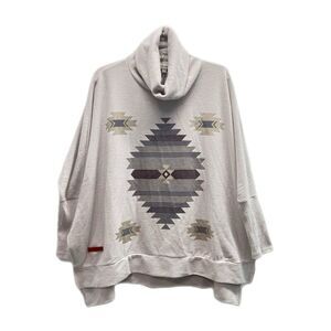 SIMPLY SOUTHERN Aztec Southwest Turtleneck Poncho Top With Sleeves One Size